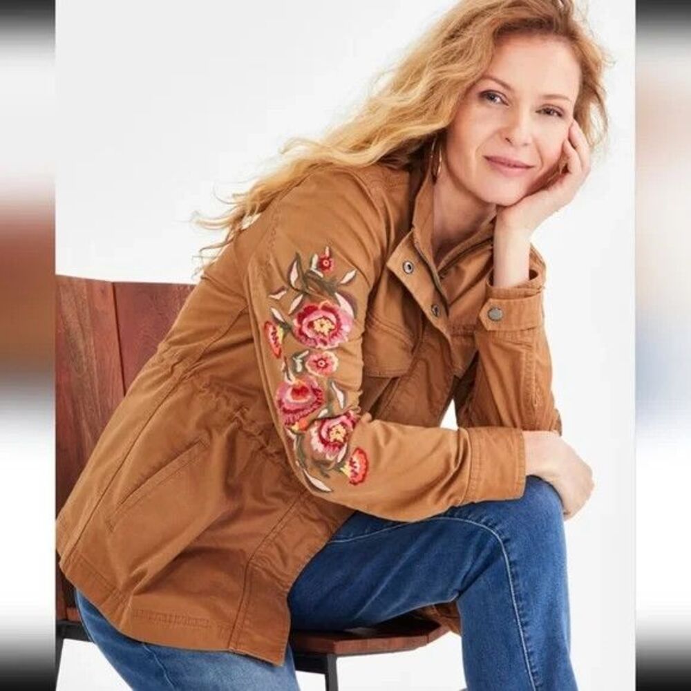 Style & Co. Macy's Safari Style Jacket embroidered New w Tags - Picture 3 of 4